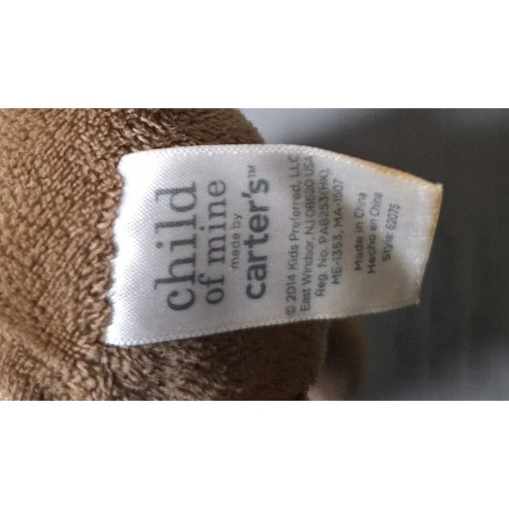 Carters Child of Mine Monkey Plush Rattle Tan Brown